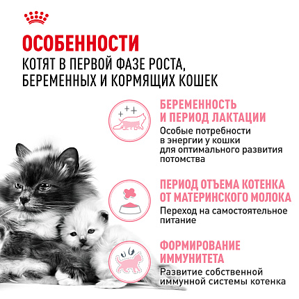 Royal Canin Mother&Babycat Корм сухой для котят в период первой фазы роста и отъема, беременных и кормящих кошек, 0,4 кг